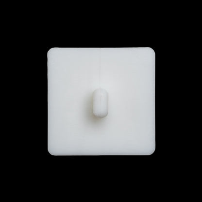 Plastic Shank Back Button - White Faceted Square - 44L/28mm