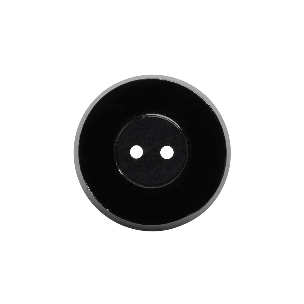 Flat Glass 2-Hole Button - Black - 35L/22mm