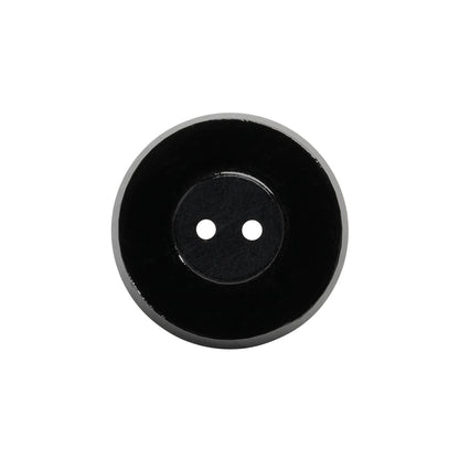 Flat Glass 2-Hole Button - Black - 35L/22mm