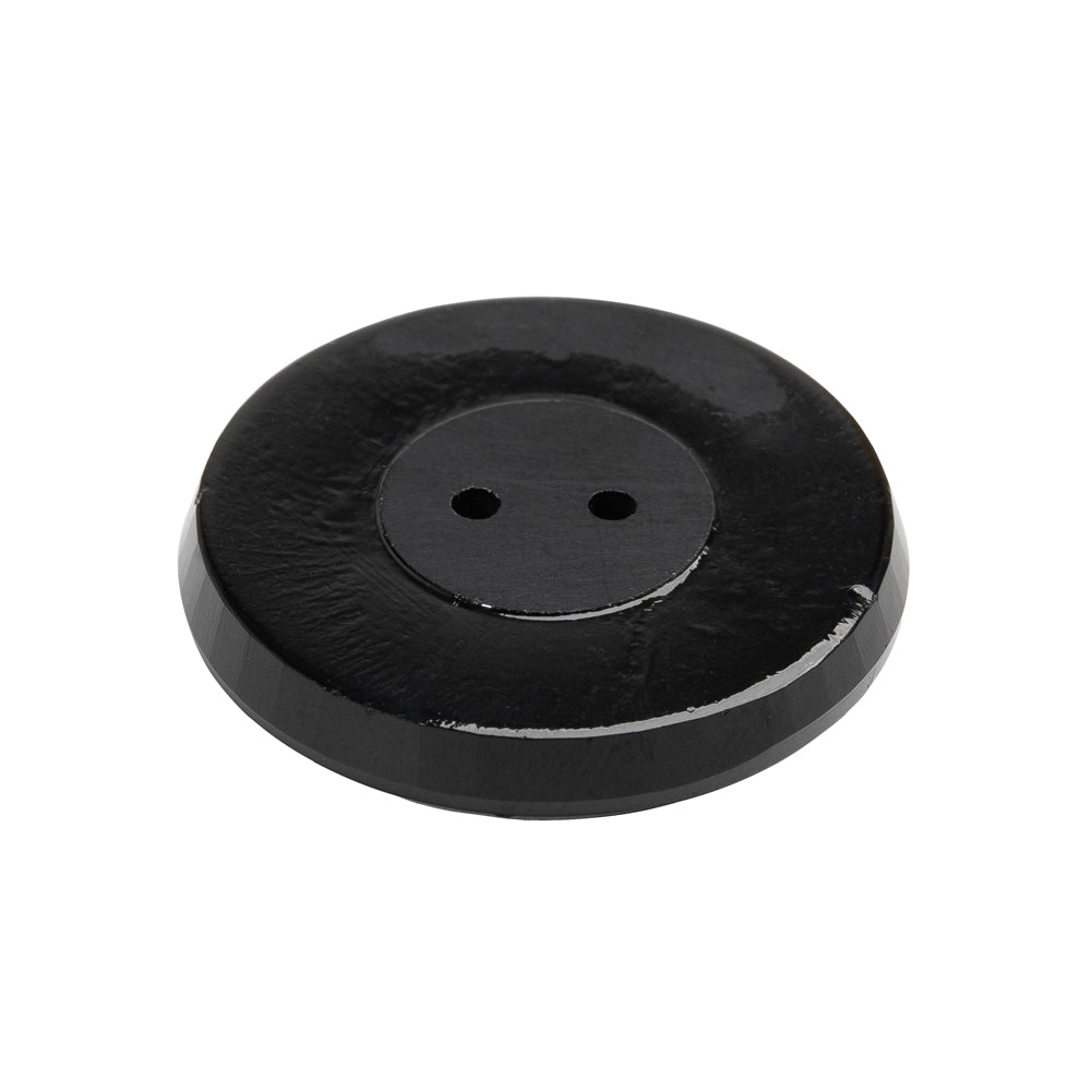 Flat Glass 2-Hole Button - Black - 42L/27mm - Folded