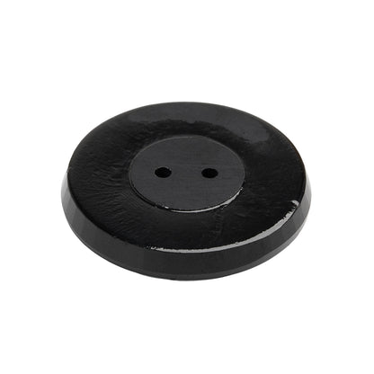 Flat Glass 2-Hole Button - Black - 42L/27mm