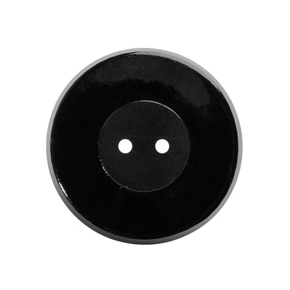 Flat Glass 2-Hole Button - Black - 42L/27mm
