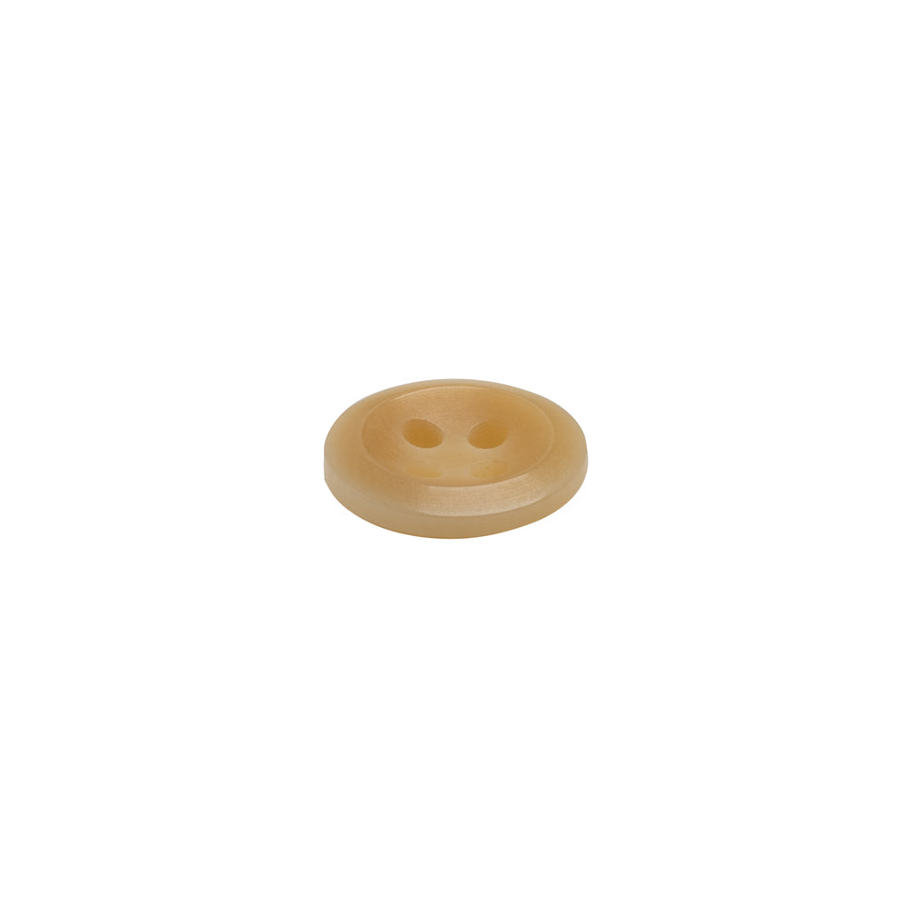 Horn 4-Hole Button - 18L/11.5mm - Beige Dish-Shaped - Folded