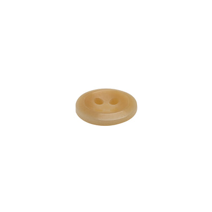 Horn 4-Hole Button - 18L/11.5mm - Beige Dish-Shaped