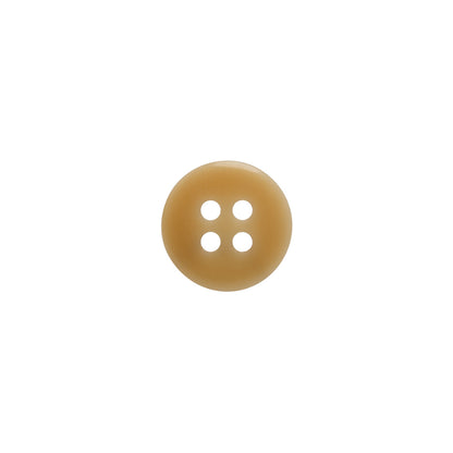 Horn 4-Hole Button - 18L/11.5mm - Beige Dish-Shaped