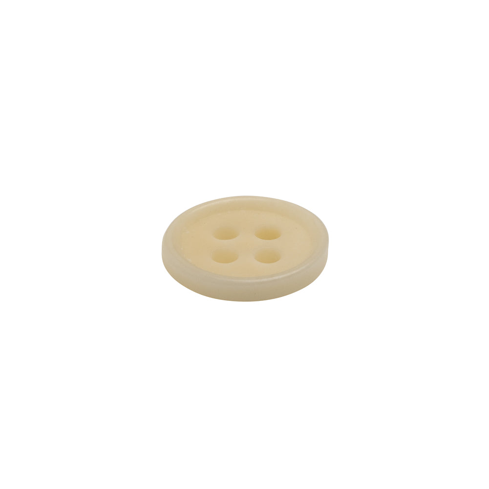 Bone 4-Hole Button - 20L/12.5mm - Off White Narrow Rim - Folded