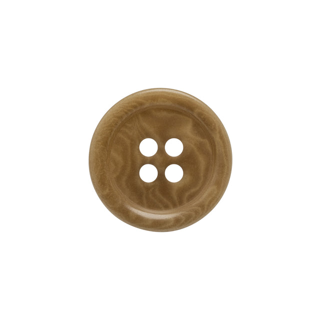 Horn 4-Hole Button - 30L/19mm - Light Brown Swirled