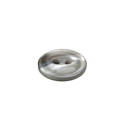 Plastic 2-Hole Button - 24L/15mm - Translucent Gray Swirl