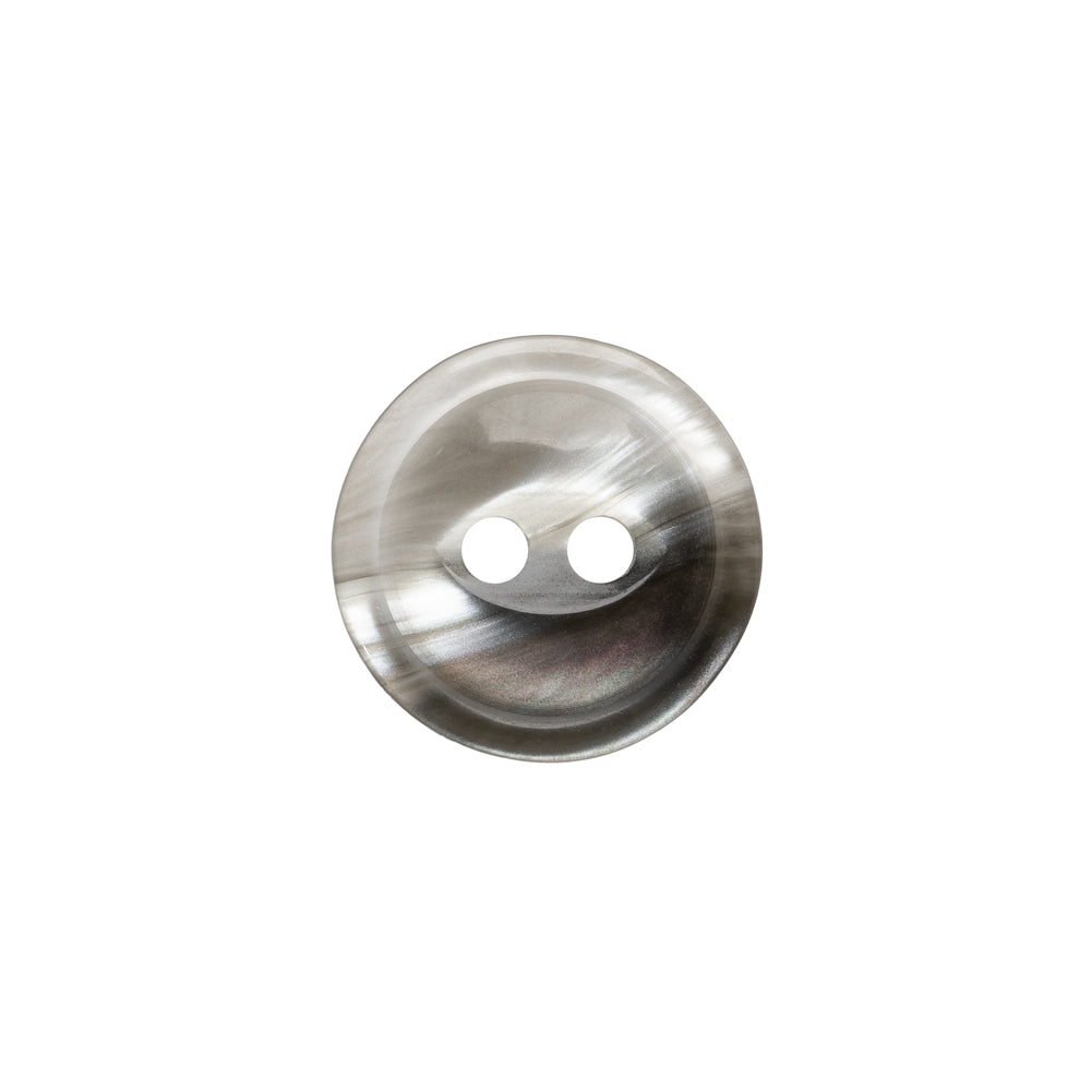 Plastic 2-Hole Button - 24L/15mm - Translucent Gray Swirl