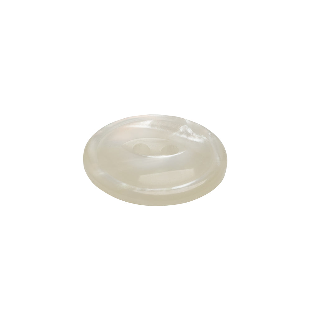 Plastic 2-Hole Button - 32L/20mm - Translucent White Swirl - Folded