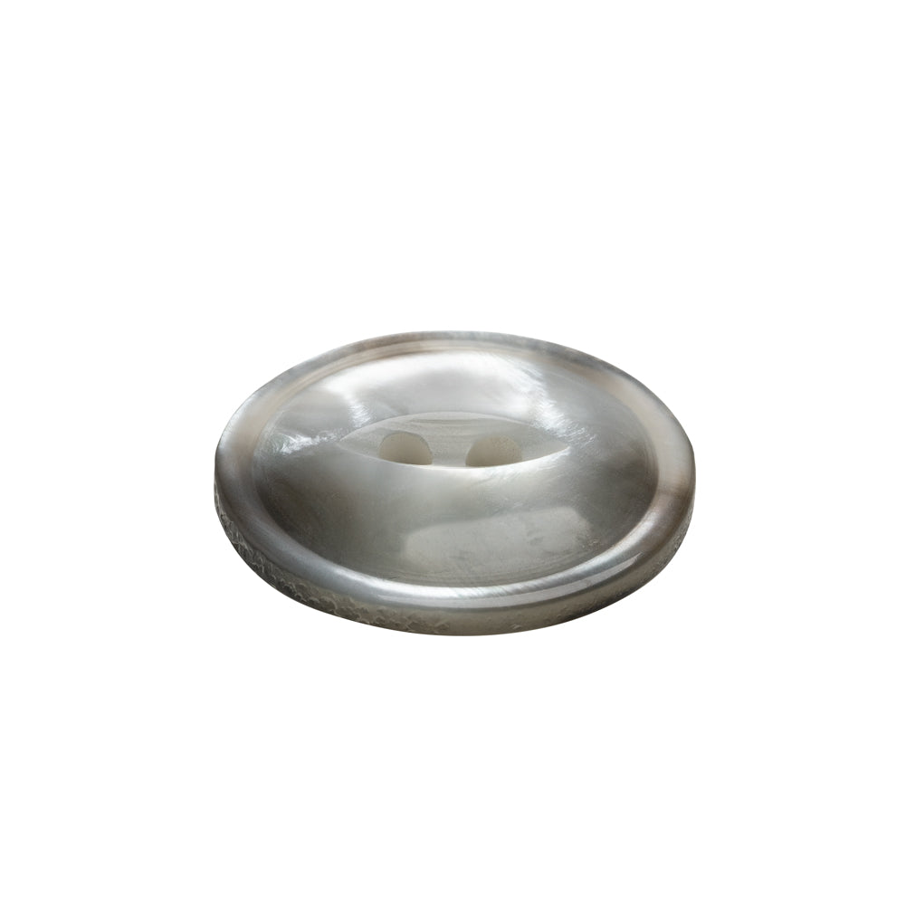 Plastic 2-Hole Button - 36L/23mm - Translucent Gray Swirl - Folded