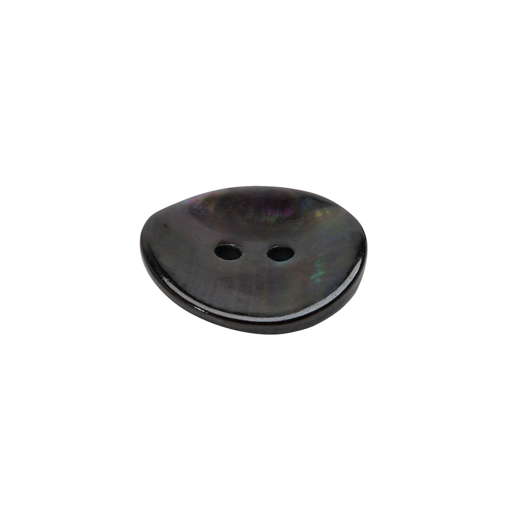 Shell 2-Hole Button - 30L/19mm - Brown and Oilslick - Folded