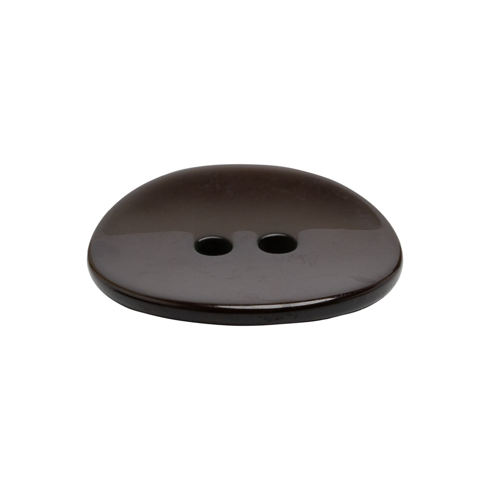 Plastic 2-Hole Button - 40L/25.5mm - Brown Faux-Shell - Folded