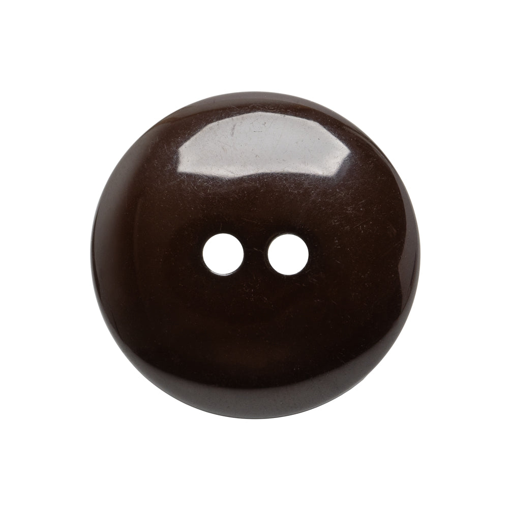 Plastic 2-Hole Button - 40L/25.5mm - Brown Faux-Shell - Detail