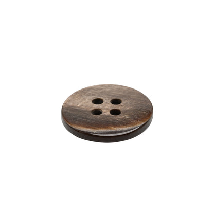 Plastic 4-Hole Button - 28L/18mm - Brown Iridescent Striations