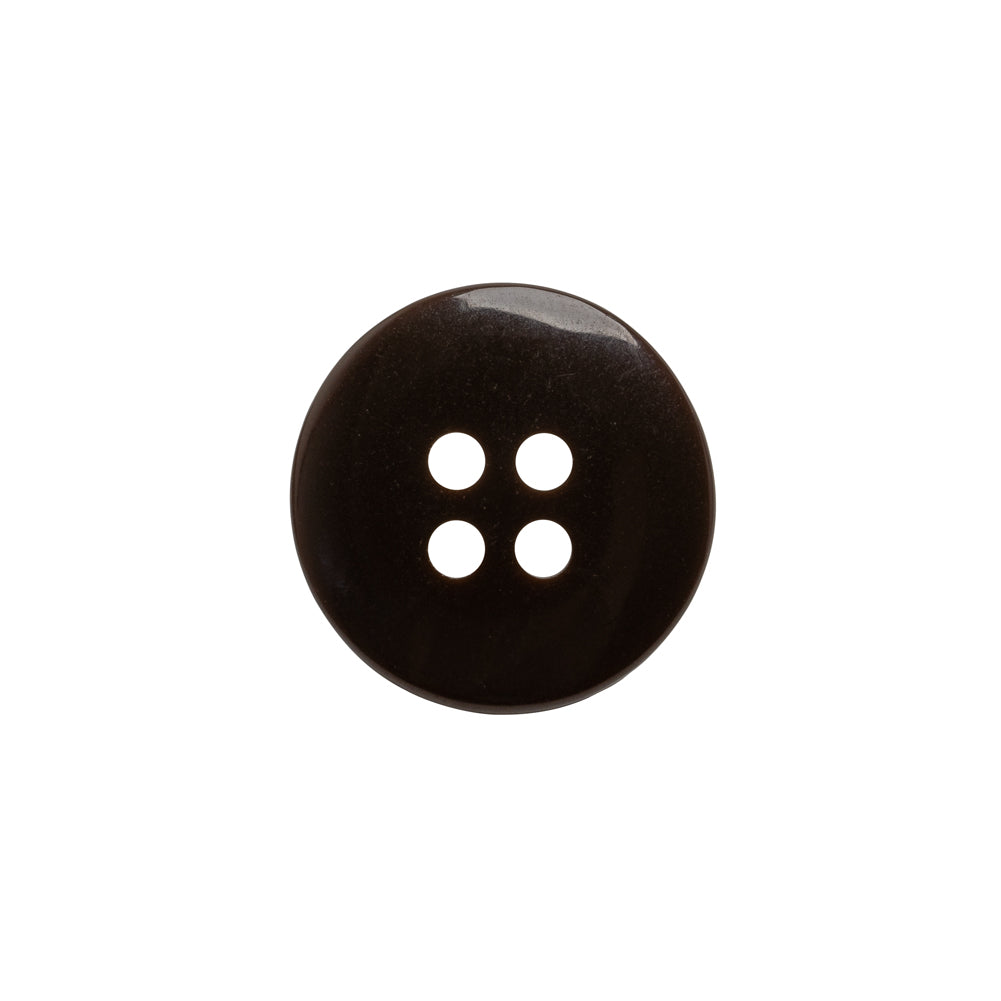 Plastic 4-Hole Button - 28L/18mm - Brown Iridescent Striations - Detail