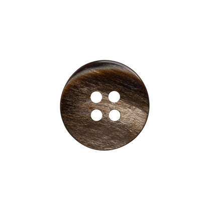 Plastic 4-Hole Button - 28L/18mm - Brown Iridescent Striations