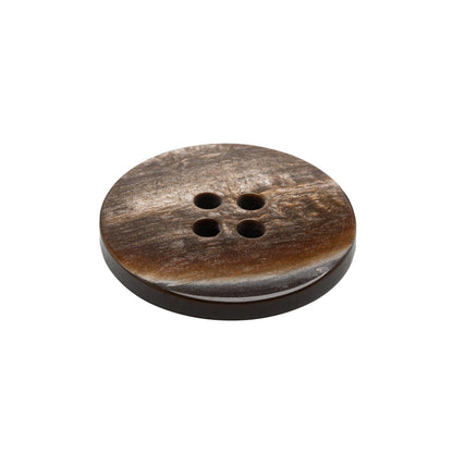 Plastic 4-Hole Button - 38L/24mm - Brown Iridescent Striations