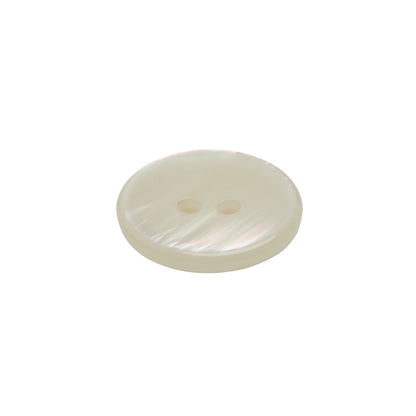 Plastic 2-Hole Button - 30L/19mm - Iridescent White Dish Shaped