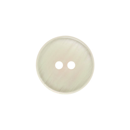 Plastic 2-Hole Button - 30L/19mm - Iridescent White Dish Shaped