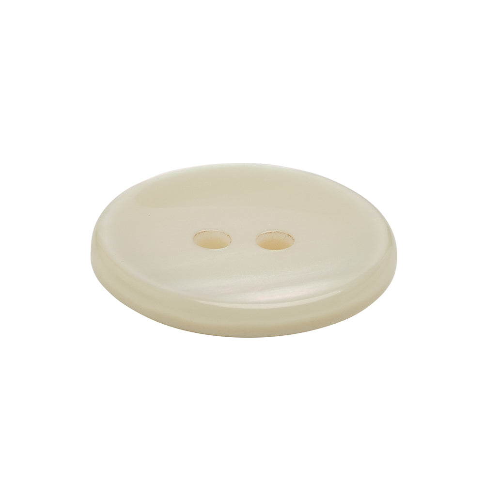 Plastic 2-Hole Button - 40L/25.5mm - Iridescent White Dish Shaped - Folded