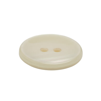Plastic 2-Hole Button - 40L/25.5mm - Iridescent White Dish Shaped