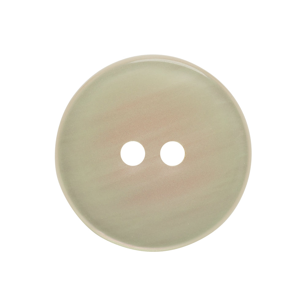 Plastic 2-Hole Button - 40L/25.5mm - Iridescent White Dish Shaped