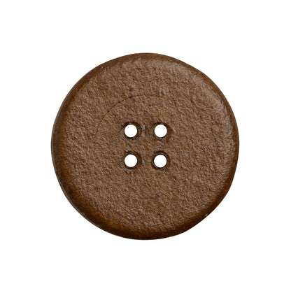 Leather 4-Hole Button - 40L/25.5mm - Brown