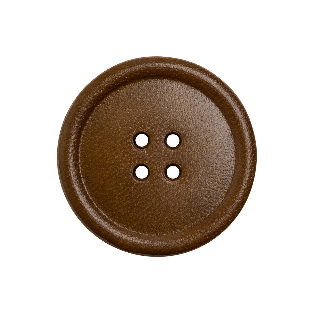 Leather 4-Hole Button - 40L/25.5mm - Brown