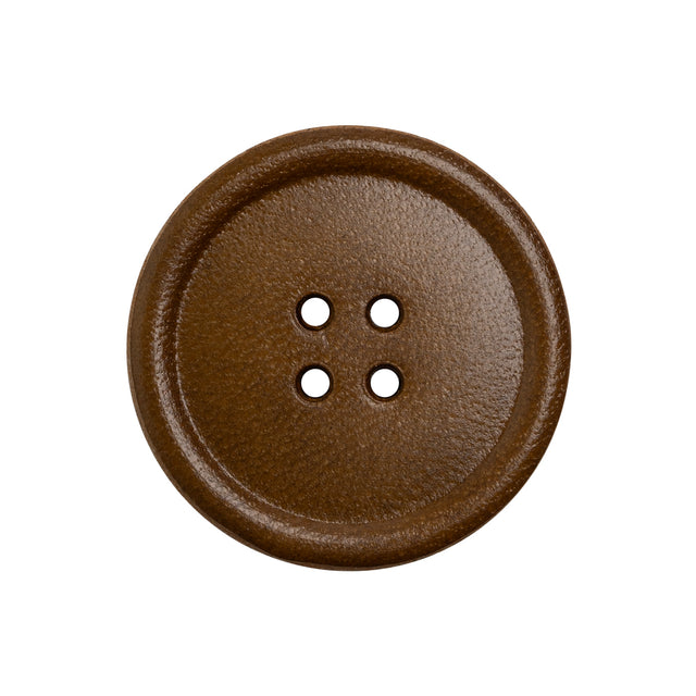 Leather 4-Hole Button - 40L/25.5mm - Brown