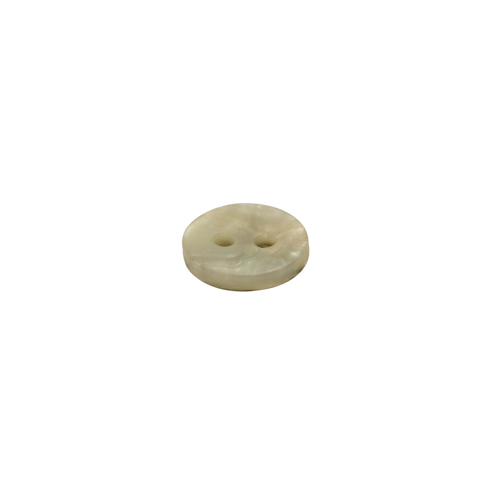 Plastic 2-Hole Button - 16L/10mm - Shimmering Light Olive Green - Folded