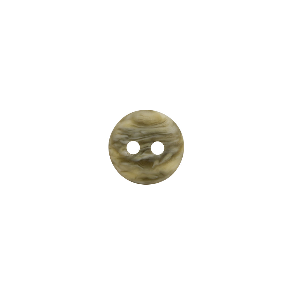 Plastic 2-Hole Button - 16L/10mm - Shimmering Light Olive Green - Detail