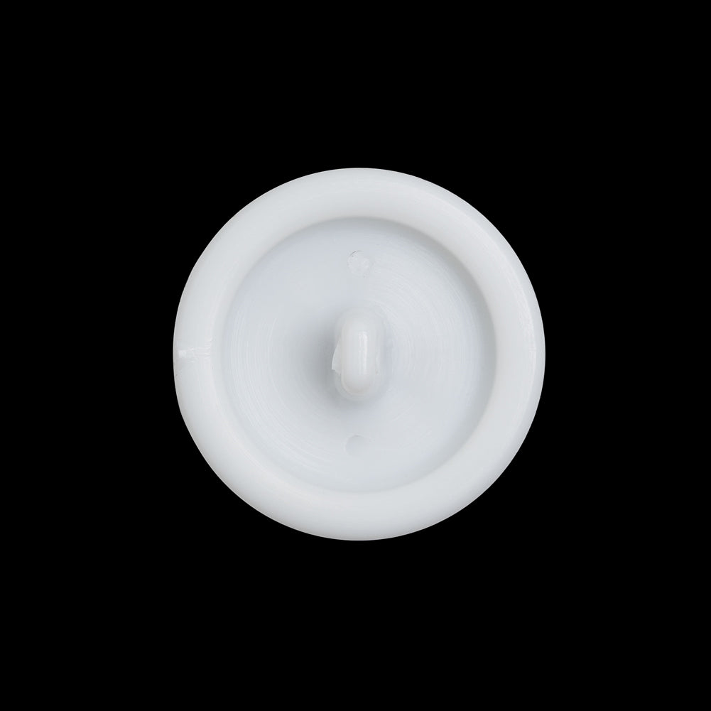 Plastic Shank Back Button - 36L/23mm - White and Metallic Gunmetal Faux Stitched 4-Hole - Detail