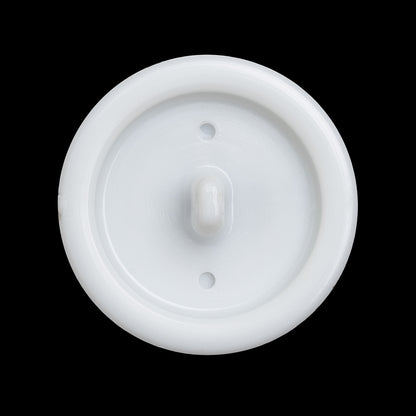 Plastic Shank Back Button - 44L/28mm - White and Metallic Gunmetal Faux Stitched 4-Hole