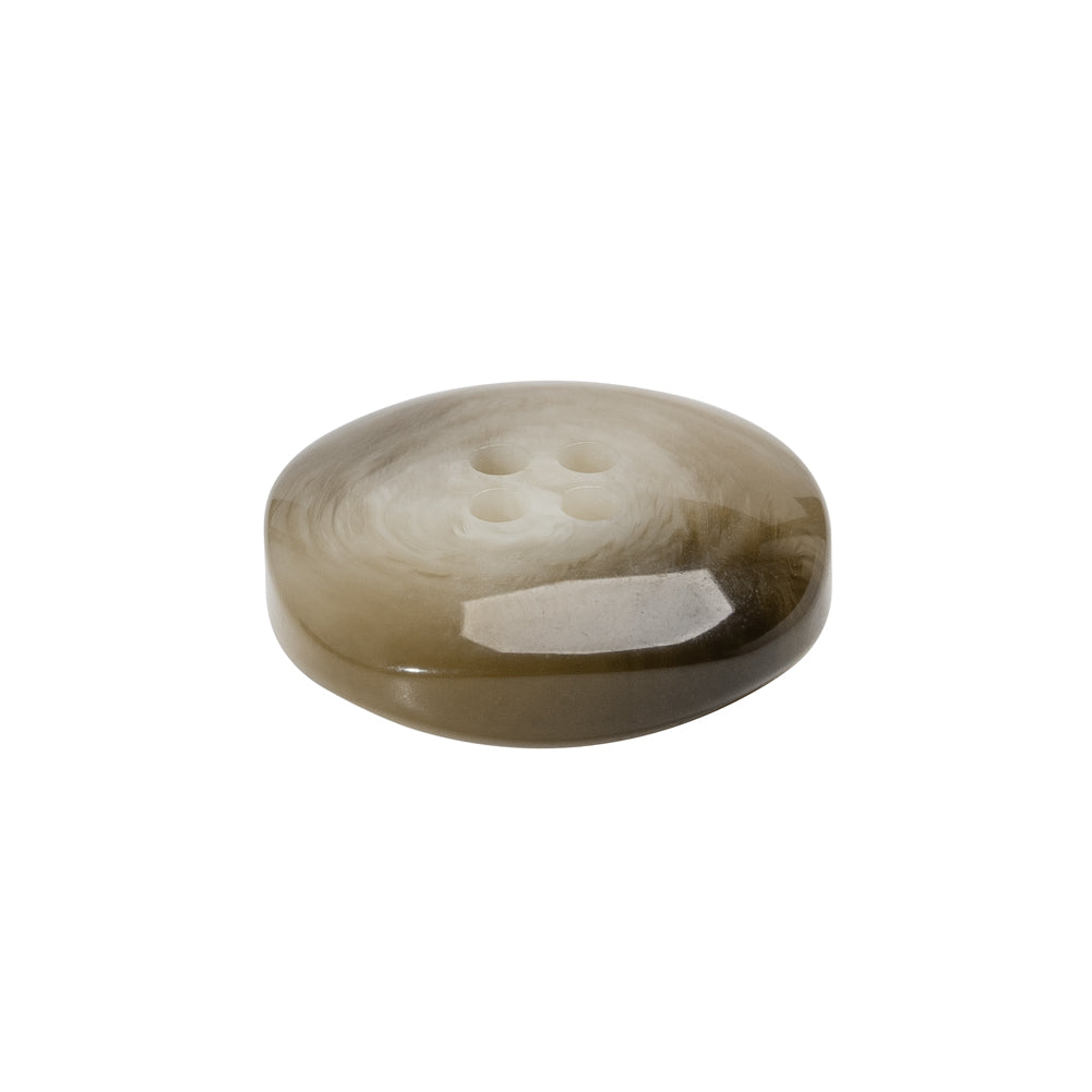 Plastic 4-Hole Button - 35L/22mm - Gray and Brown Chunky Square - Folded