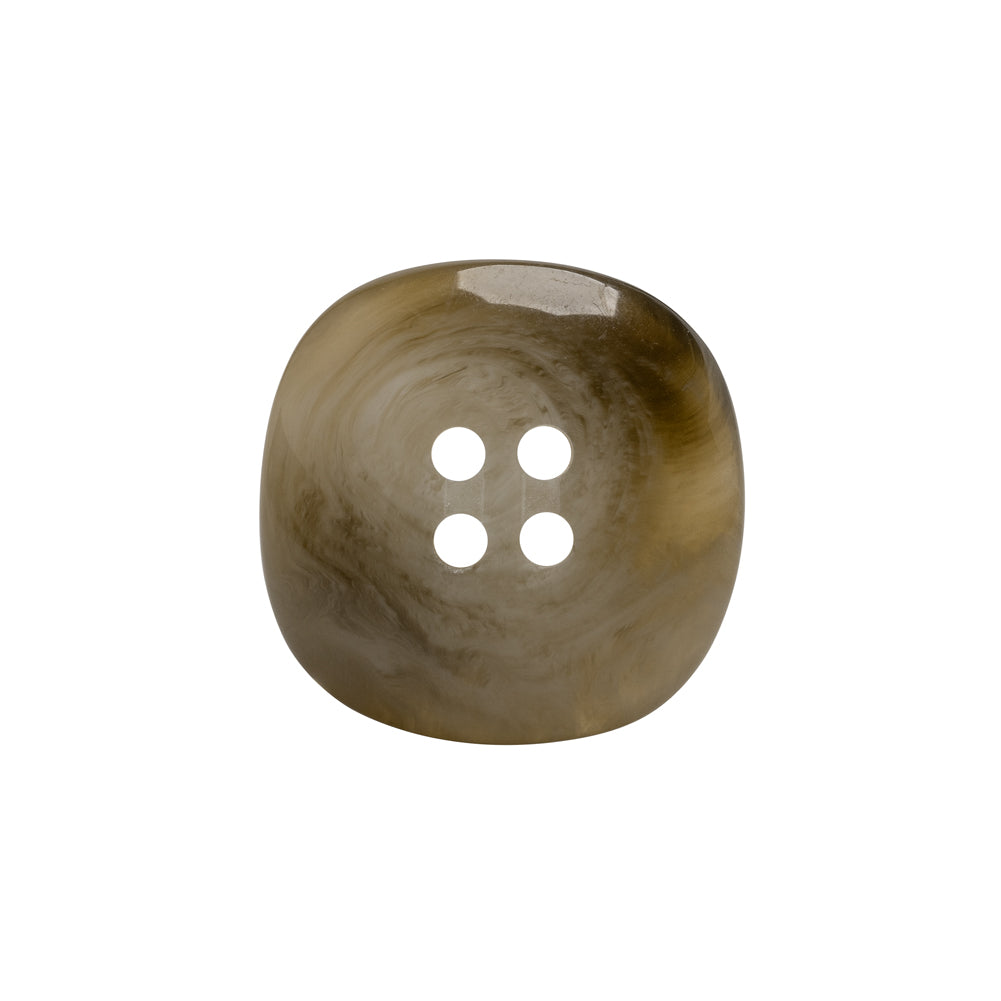 Plastic 4-Hole Button - 35L/22mm - Gray and Brown Chunky Square - Detail