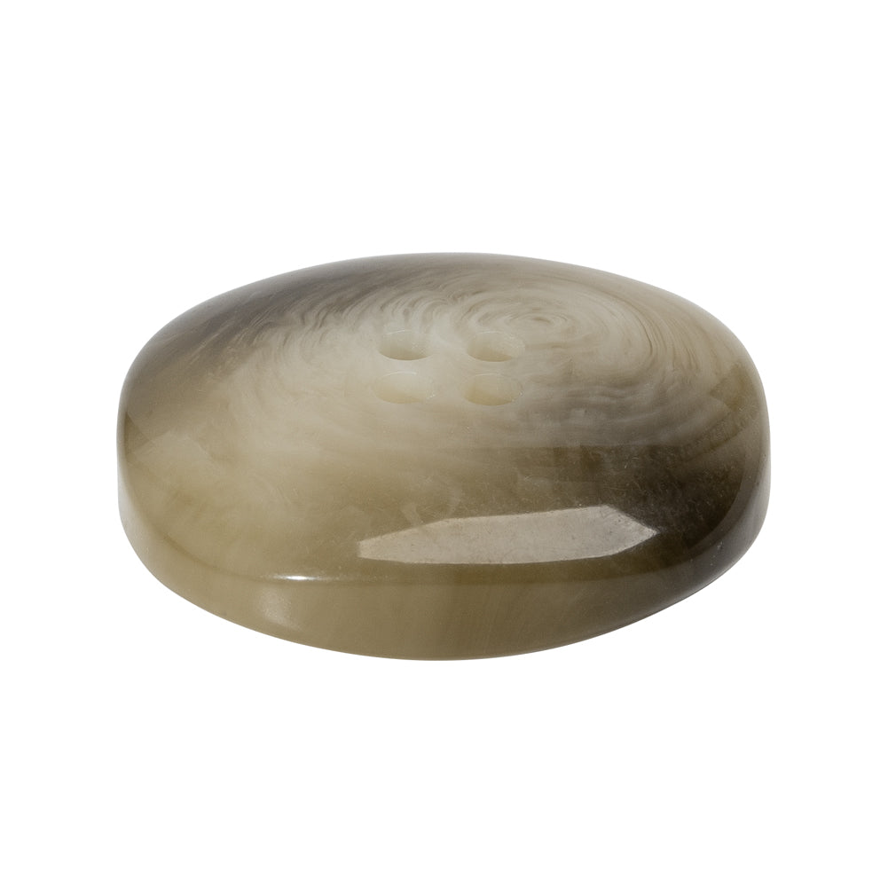 Plastic 4-Hole Button - 42L/27mm - Gray and Brown Chunky Square - Folded