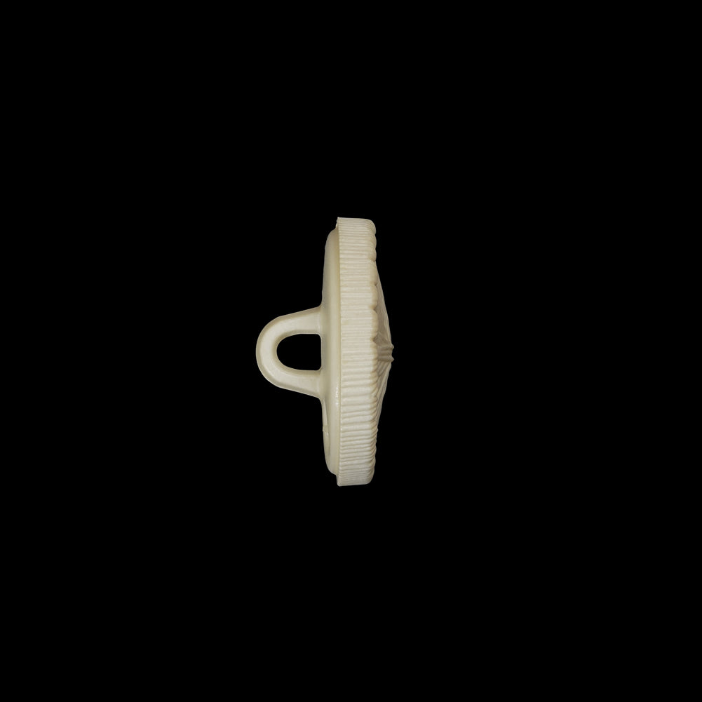 Plastic Shank Back Button - 24L/15mm - Ivory Radiating Sticks - Folded