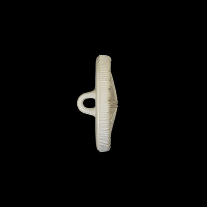 Plastic Shank Back Button - 32L/20mm - Ivory Radiating Sticks