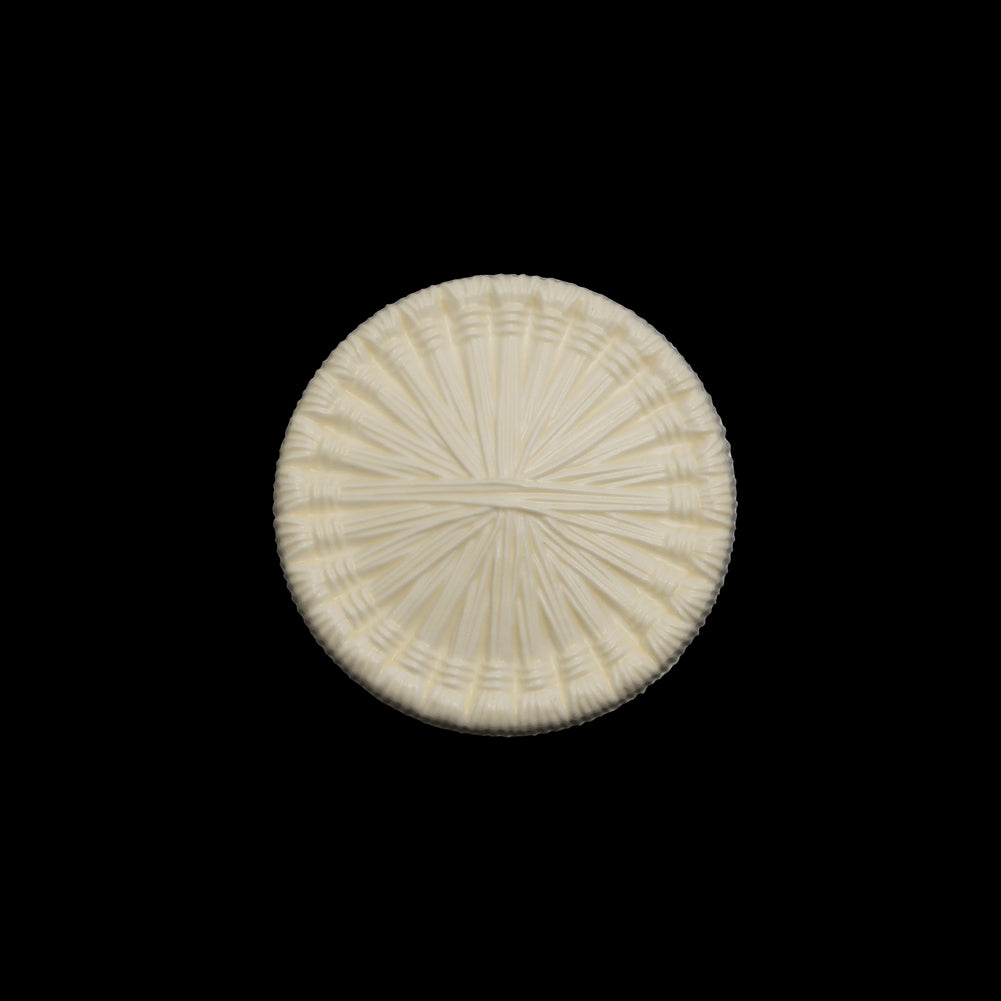 Plastic Shank Back Button - 32L/20mm - Ivory Radiating Sticks