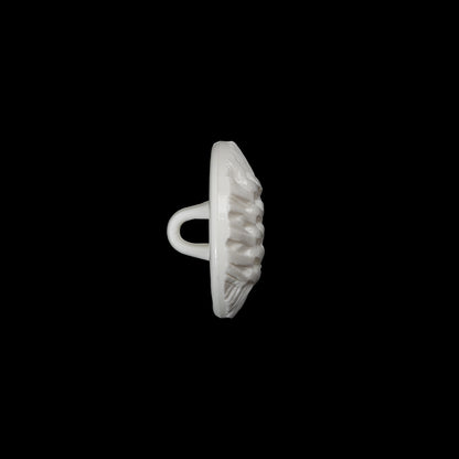 Plastic Shank Back Button - 24L/15mm - White Woven Lattice