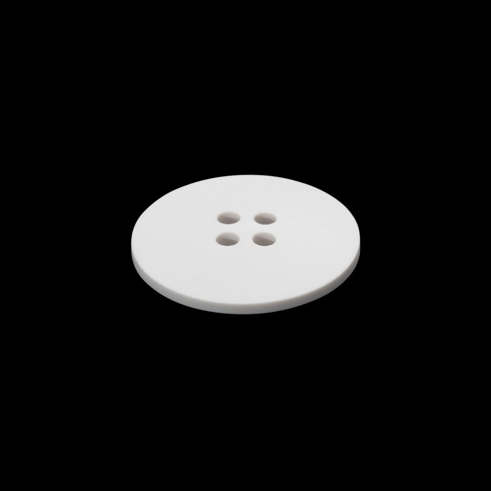 Plastic 4-Hole Button - 32L/20mm - Off White Low Convex - Folded