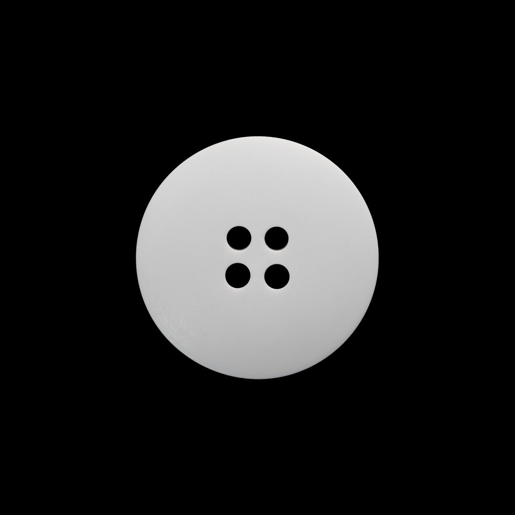 Plastic 4-Hole Button - 32L/20mm - Off White Low Convex - Detail