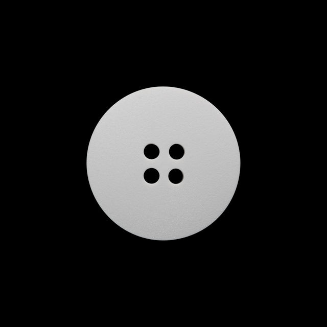 Plastic 4-Hole Button - 32L/20mm - Off White Low Convex