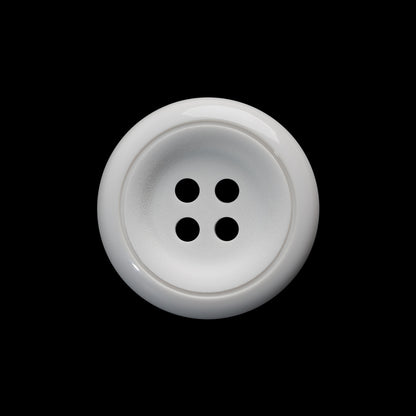 Plastic 4-Hole Button - 36L/23mm - White Tire Rim with Engraved Ring