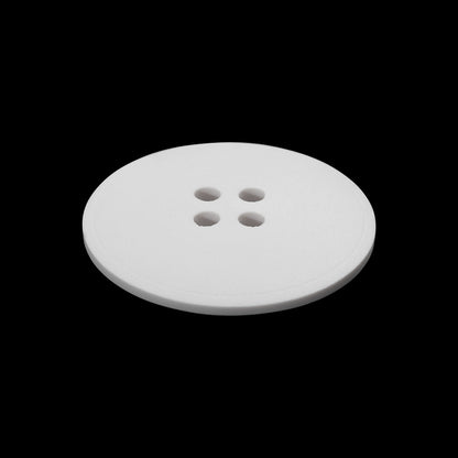 Plastic 4-Hole Button - 40L/25.5mm - White Low Convex
