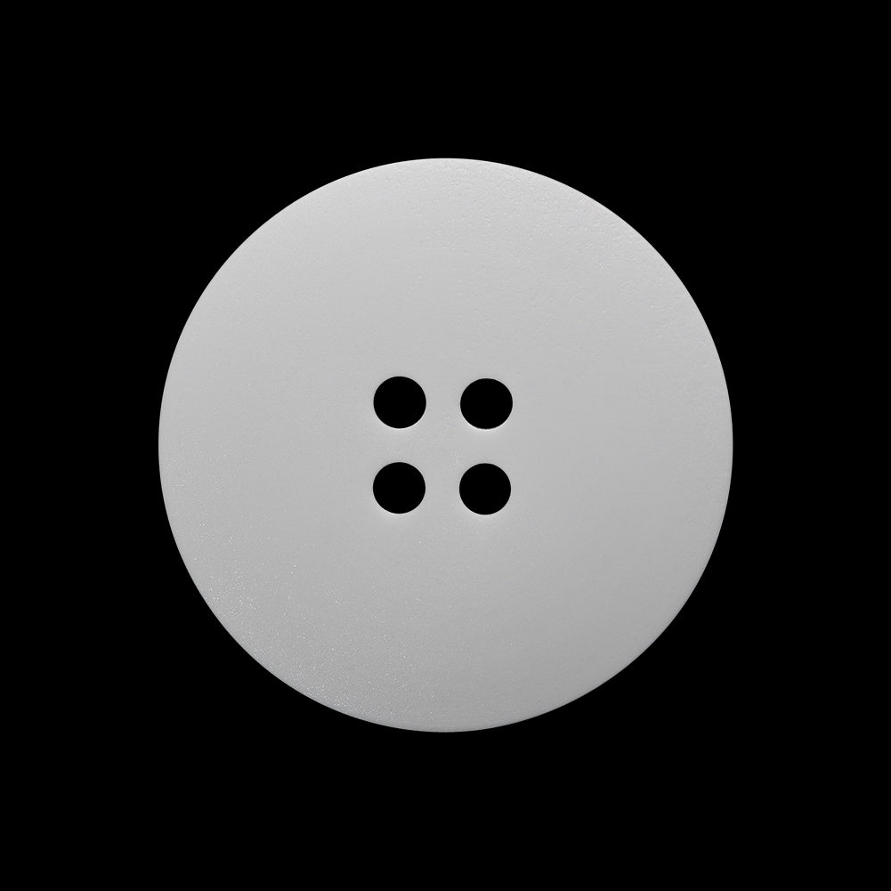 Plastic 4-Hole Button - 40L/25.5mm - White Low Convex - Detail