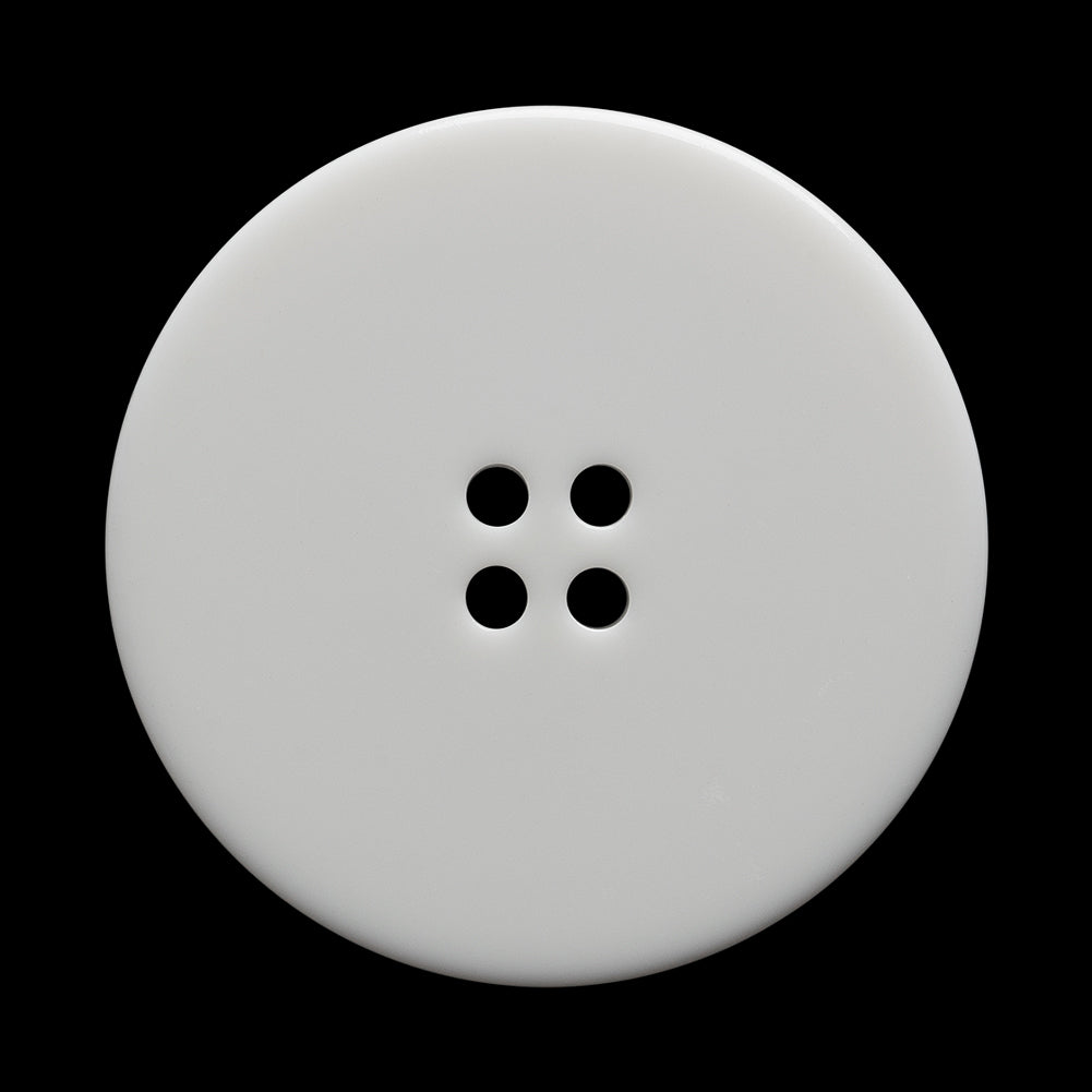 Plastic 4-Hole Button - 54L/34mm - White Chunky Tire Rim - Detail