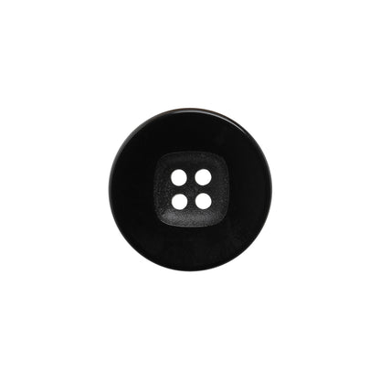 Plastic 4- Hole Button - 28L/18mm - Black with Rounded Square Center