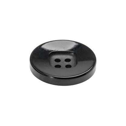 Plastic 4- Hole Button - 36L/23mm - Black with Rounded Square Center